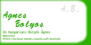 agnes bolyos business card