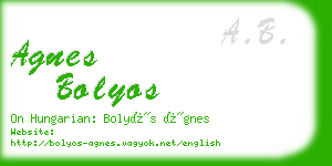 agnes bolyos business card